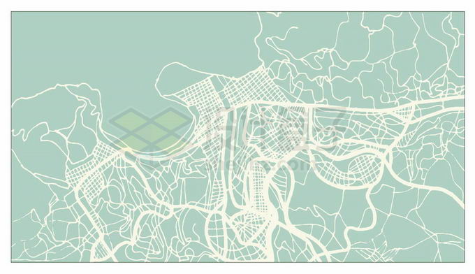 一款城市交通道路轮廓地图8772518矢量图片免抠素材 科学地理-第1张