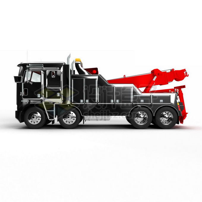 红黑色的吊车绞车卡车拖车特种车辆6484659PSD免抠图片素材 交通运输-第1张