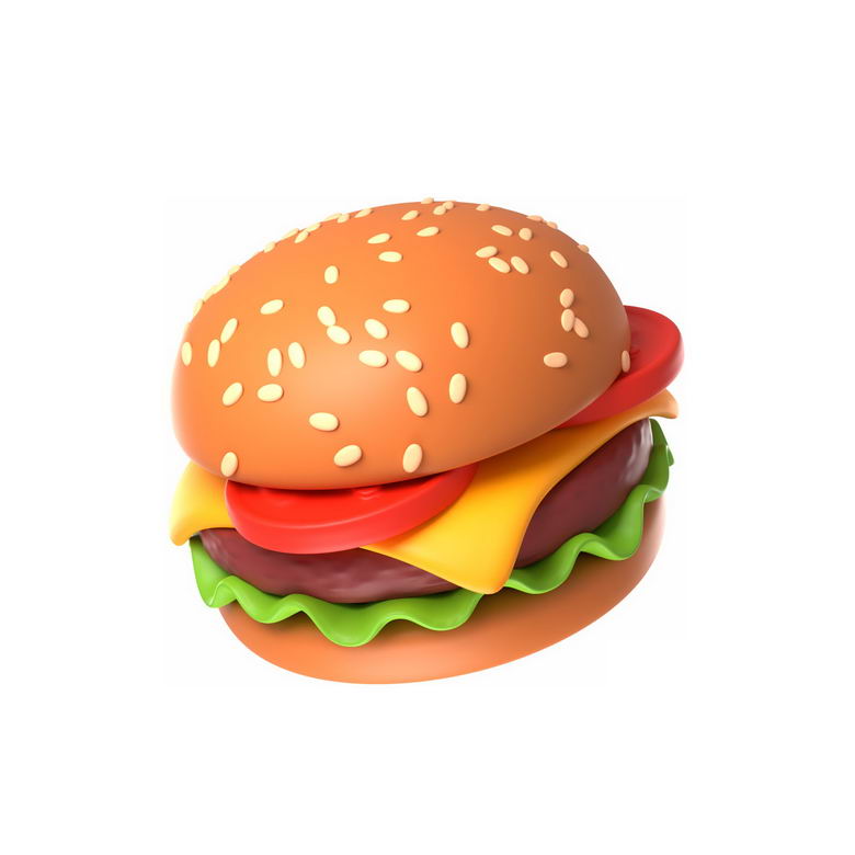 牛肉汉堡包3D模型美味美食2626304PSD免抠图片素材