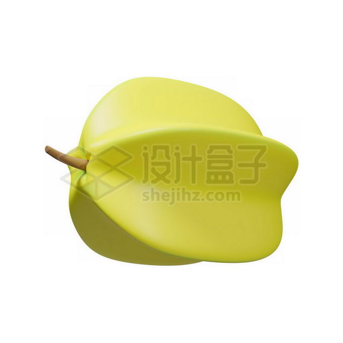 一个青黄色的杨桃美味水果3D模型6593233PSD免抠图片素材 生活素材-第1张