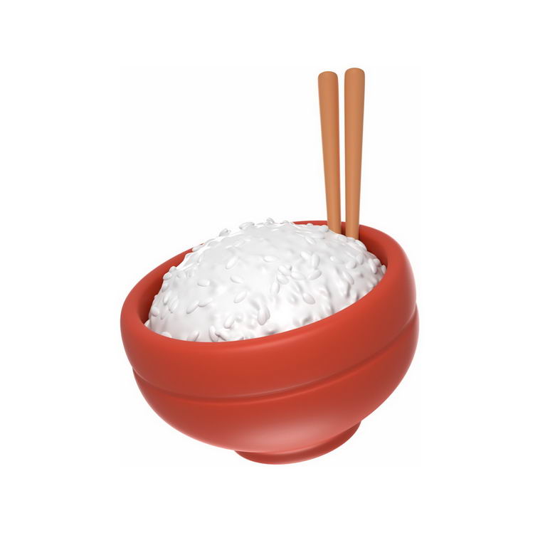 一碗白米饭3D模型美味美食3032458PSD免抠图片素材 生活素材-第1张