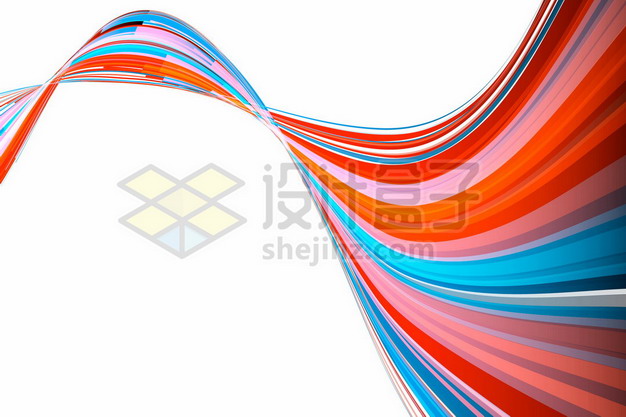 彩色线条组成的波浪线装饰6688908矢量图片免抠素材 装饰素材-第1张