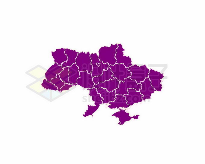 紫色乌克兰行政地图1898648矢量图片免抠素材 科学地理-第1张