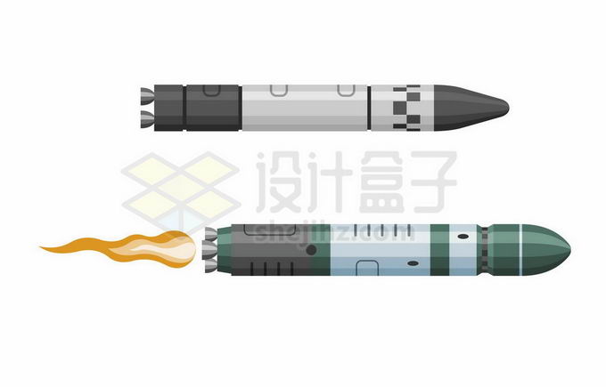 2款卡通战略核导弹核武器4411316矢量图片免抠素材 军事科幻-第1张