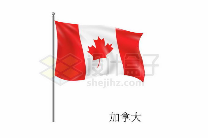 旗杆上飘扬的加拿大国旗北美洲国家5640852矢量图片免抠素材 科学地理-第1张