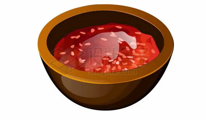 一碗红色的辣椒酱美味调料蘸酱2377806矢量图片免抠素材 生活素材-第1张