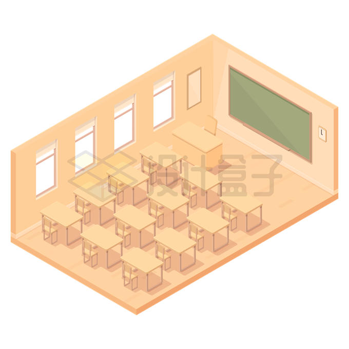 2.5D风格学校教室课堂内部结构图5546032矢量图片免抠素材 教育文化-第1张