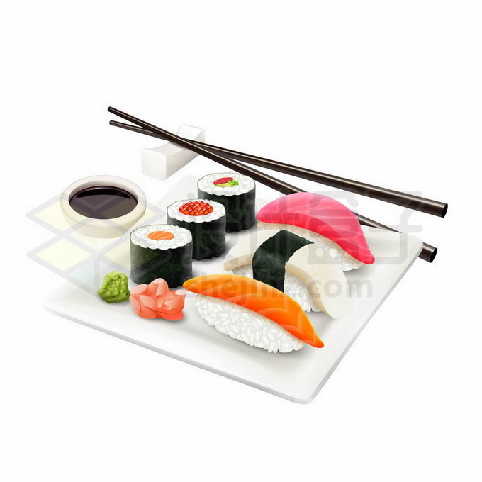 握寿司紫菜包饭日式料理美味美食5844670矢量图片免抠素材 生活素材-第1张