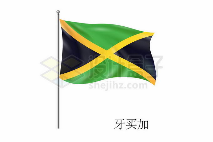 牙买加的国旗 简笔画图片