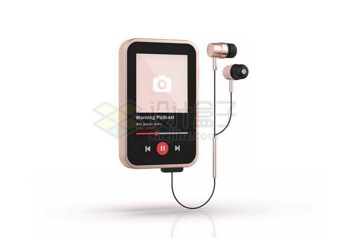 卡通iPod音乐播放器和耳机3D模型7031457PSD免抠图片素材 IT科技-第1张