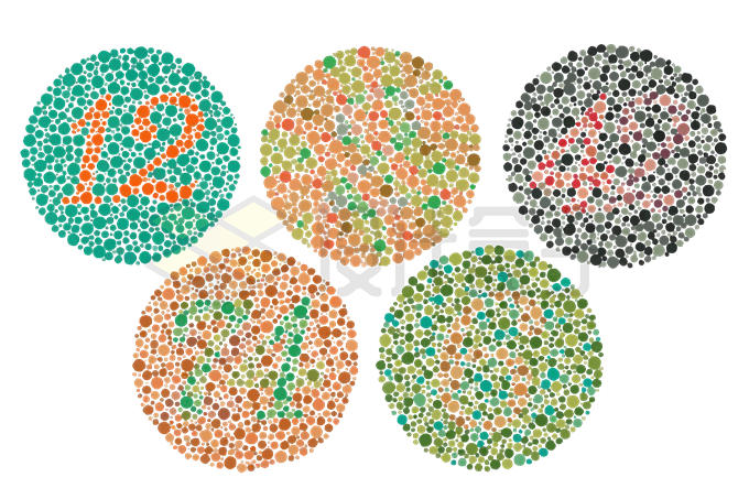 5款红绿色盲测试图色弱检测图7087305矢量图片免抠素材 健康医疗-第1张