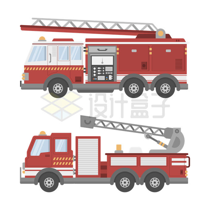 2款消防车云梯车侧面图4912925矢量图片免抠素材 交通运输-第1张