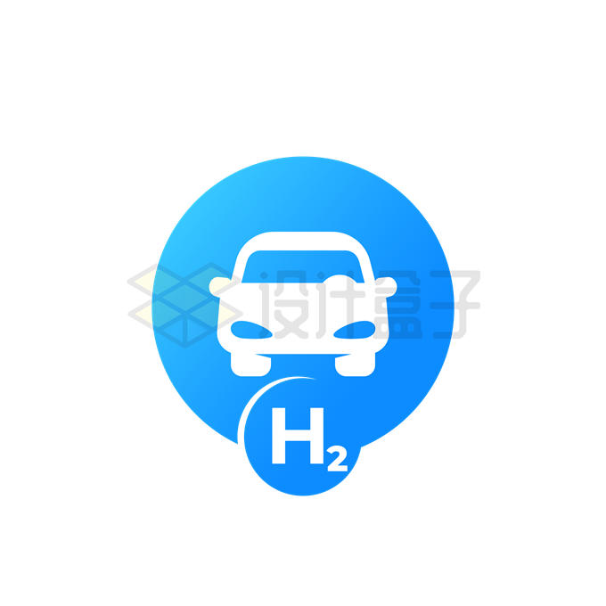 蓝色氢能源汽车图标9014396矢量图片免抠素材 交通运输-第1张