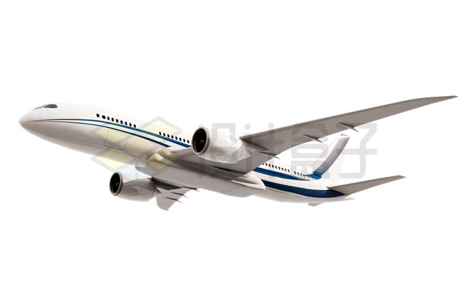 一架双引擎客机C919/A320/B737大飞机侧下视图6774979PSD免抠图片素材 交通运输-第1张