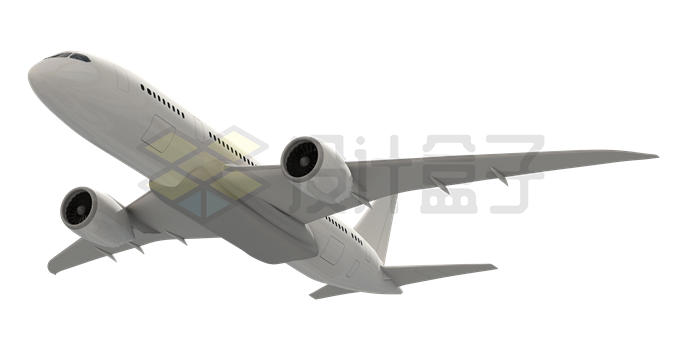 一架银白色的双引擎客机C919/A320/B737大飞机2177034PSD免抠图片素材 交通运输-第1张