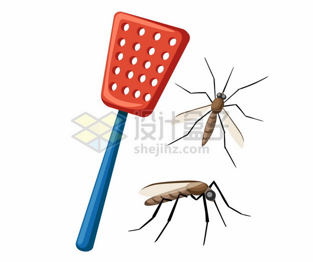 蚊子拍和可恶的卡通蚊子5045699矢量图片免抠素材 生活素材-第1张