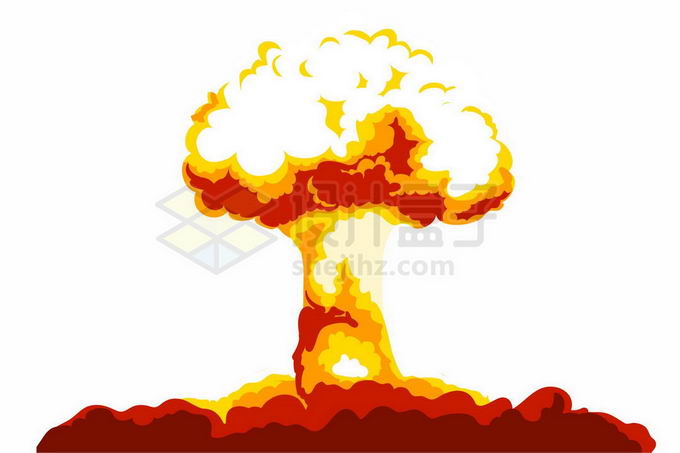 爆炸蘑菇云简笔画绘画图片
