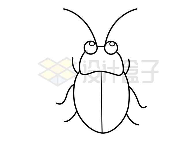 蟑螂的样子 简笔画图片