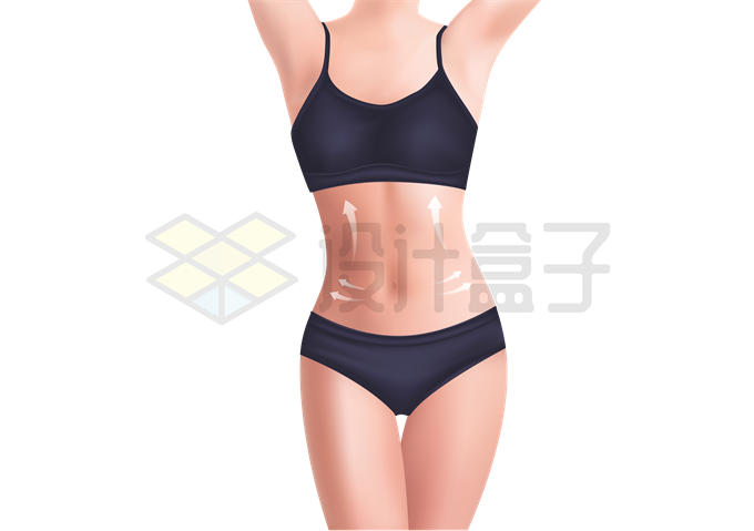 好身材美女减肥瘦身瘦腰后的腰围8500578矢量图片免抠素材 健康医疗-第1张