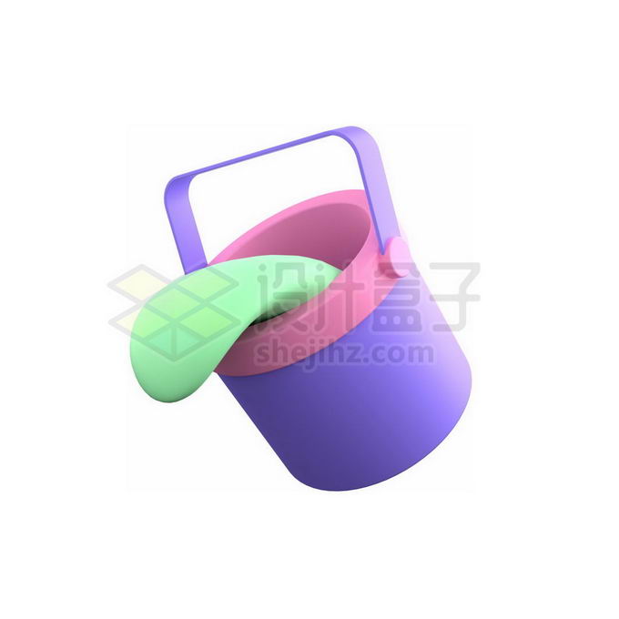 卡通油漆桶工具设计软件上色功能3D模型6358847PSD免抠图片素材 生活素材-第1张