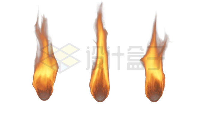 3款燃烧的火焰火把上的火苗效果5496498PSD免抠图片素材 效果元素-第1张