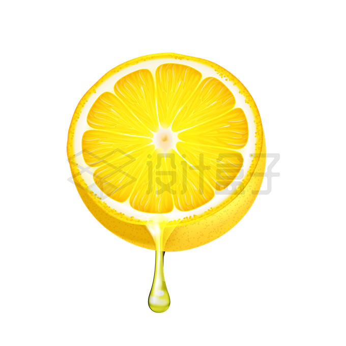 切开的橙子黄柠檬挤出一滴橙汁柠檬汁等果汁3128412矢量图片免抠素材 生活素材-第1张