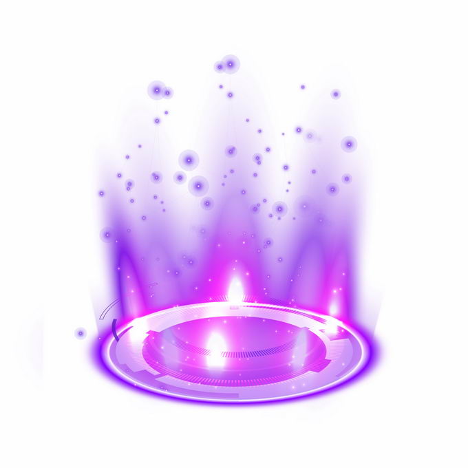紫色绚丽光圈科幻风格圆圈光斑光点发光效果4704163矢量图片免抠素材