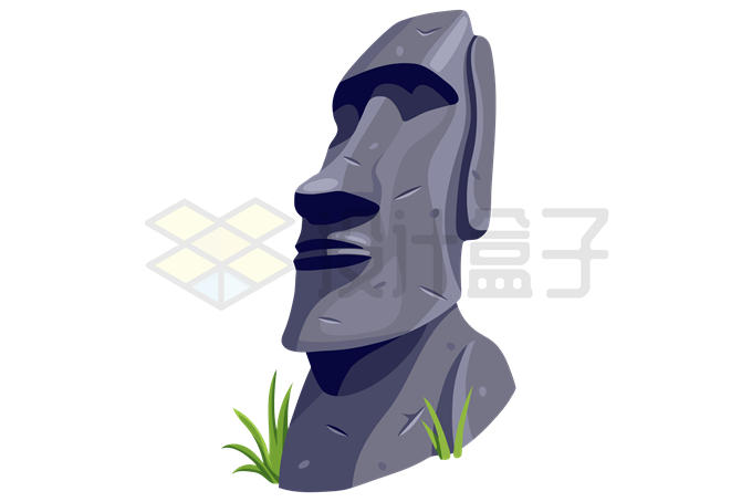 复活节岛石头雕像摩艾插画7772324矢量图片免抠素材 生物自然-第1张