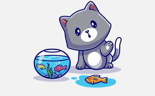 小猫爱吃鱼图片