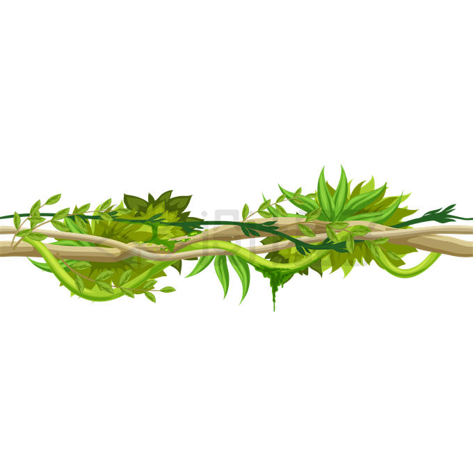 树枝枝头上缠绕的藤蔓植物装饰7812319矢量图片免抠素材