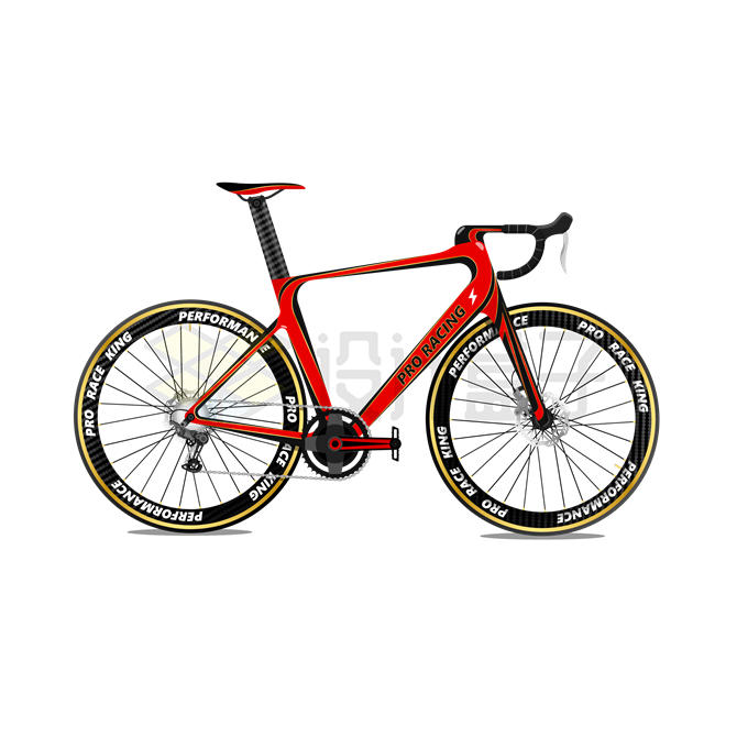 一辆红色的场地自行车侧面图4976759矢量图片免抠素材 交通运输-第1张