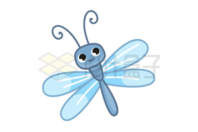 一只卡通蜻蜓昆虫4494005矢量图片免抠素材 生物自然-第1张
