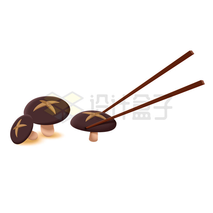 筷子夹起来一个香菇美味美食6236194矢量图片免抠素材 生活素材-第1张