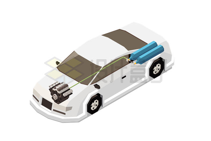 2.5D风格氢能源小轿车汽车内部结构图7541981矢量图片免抠素材 交通运输-第1张