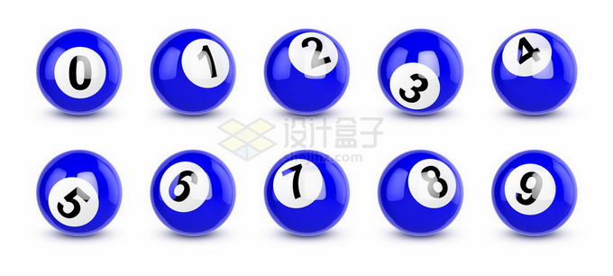 不同数字的蓝色台球运动数字小球4883654矢量图片免抠素材 休闲娱乐-第1张