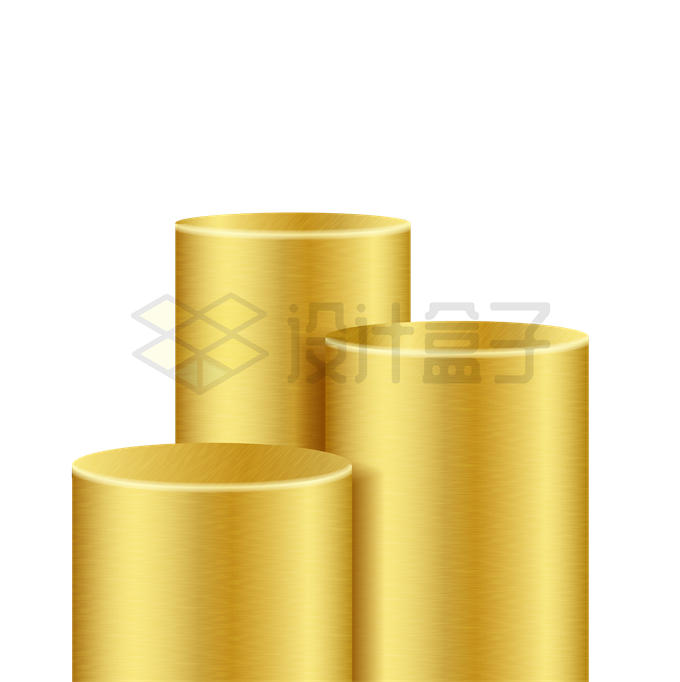 金色金属光泽圆柱体展台4988114矢量图片免抠素材 线条形状-第1张