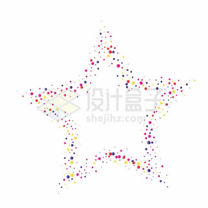 彩色小圆球组成的五角星装饰5605408矢量图片免抠素材 装饰素材-第1张