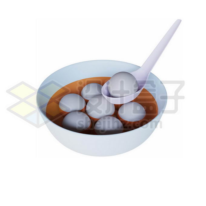 一碗白色芝麻糖汤圆元宵节美食3D模型2951896免抠图片素材 生活素材-第1张
