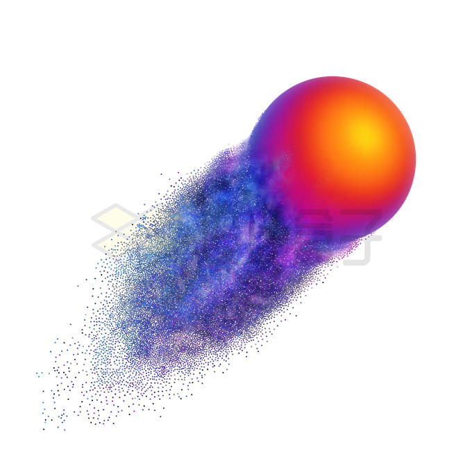 逐渐分解成粒子状的抽象红色圆球7026823矢量图片免抠素材 线条形状-第1张