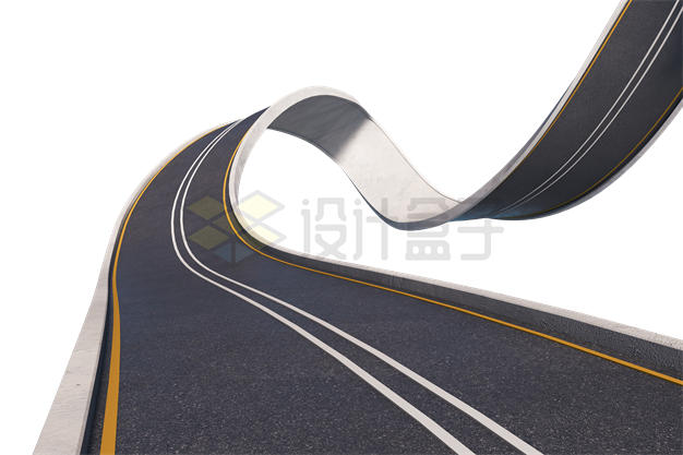 通向远方的扭曲高速公路道路7260860PSD免抠图片素材 交通运输-第1张