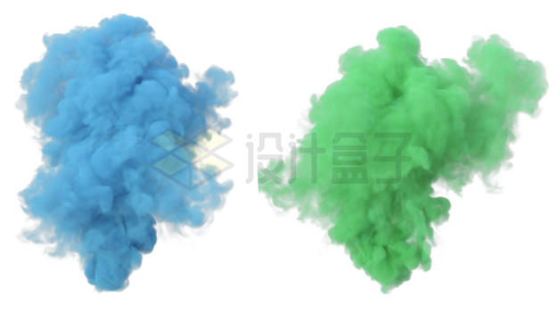 2款蓝色和绿色的烟雾效果6601427PSD免抠图片素材 效果元素-第1张