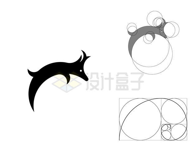 黄金分割法小鹿logo设计方案2544204矢量图片免抠素材 标志LOGO-第1张