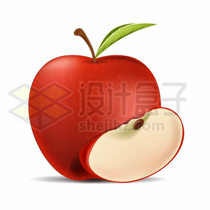 切开的红苹果美味水果6476511矢量图片免抠素材 生活素材-第1张