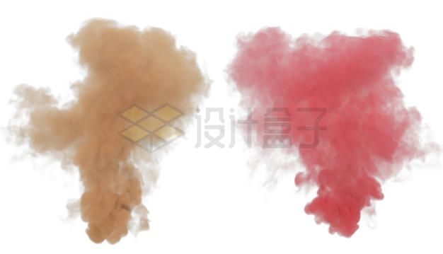 2款褐色和红色烟雾效果7564440PSD免抠图片素材 效果元素-第1张