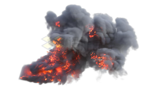 燃烧的大火和滚滚浓烟效果5475945PSD免抠图片素材 效果元素-第1张