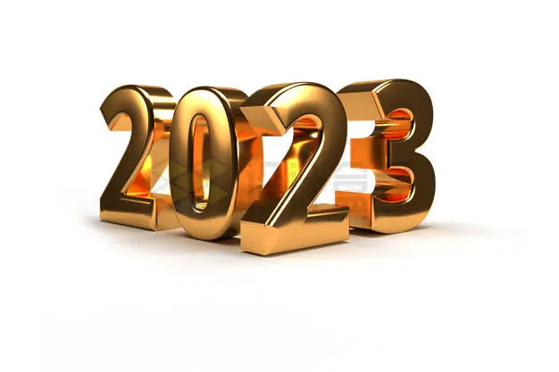金色金属光泽黄金2023年数字3D立体艺术字体7112060PSD免抠图片素材 字体素材-第1张