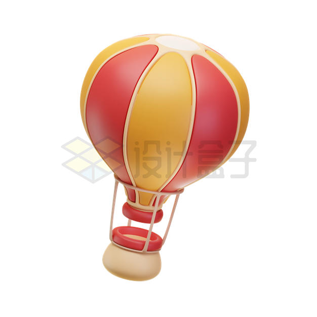 红黄相间的热气球3D模型1244527PSD免抠图片素材 交通运输-第1张