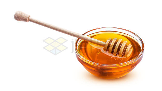 蜂蜜棒和玻璃碗中的浓稠蜂蜜美味美食9911636PSD免抠图片素材 生活素材-第1张