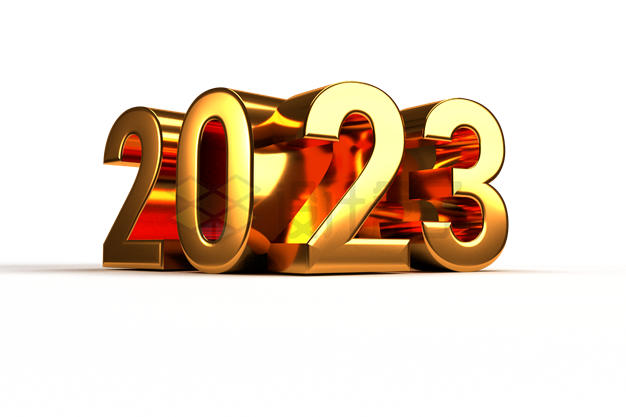 金色金属光泽黄金2023年数字3D立体艺术字体5265114PSD免抠图片素材 字体素材-第1张