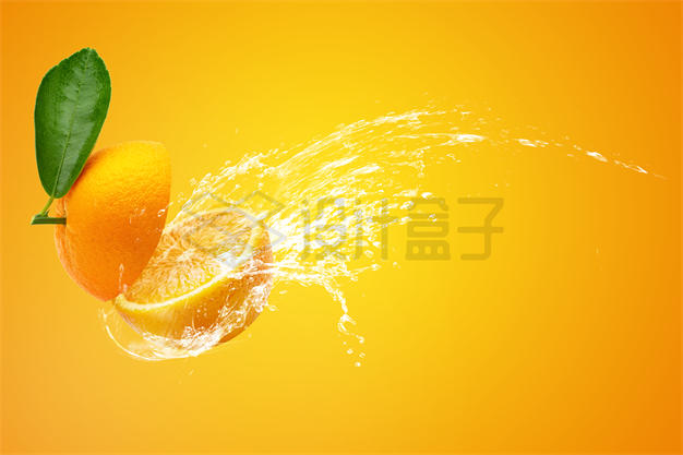 切开的橙子和橙汁美味水果广告效果6415204PSD免抠图片素材 生活素材-第1张